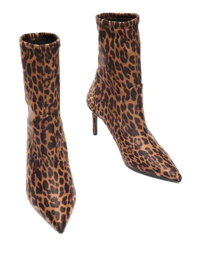 Stuart Weitzman 100mm Stuart Power Leopard-print Boots In Brown