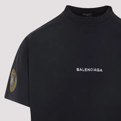 Balenciaga T-shirt Oversize In Cotone Ardesia  Uomo In Black