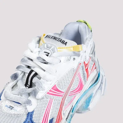 Balenciaga Mesh And Nylon Multicolor Worn-out Effect Runner Sneakers Shoes In Multi