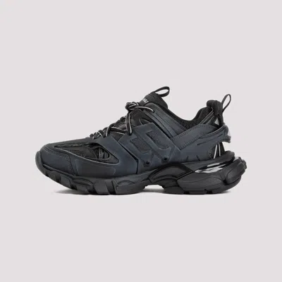 Balenciaga Women Black Mesh And Rubber Track Sneakers In Black