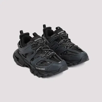 Balenciaga Women Black Mesh And Rubber Track Sneakers In Black