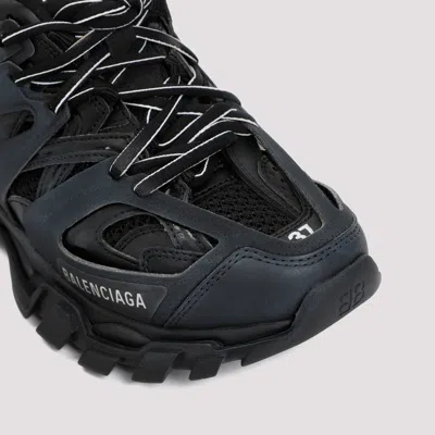Balenciaga Women Black Mesh And Rubber Track Sneakers In Black