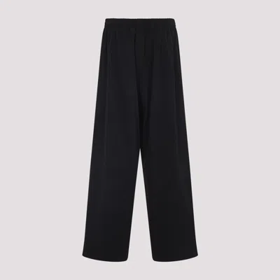 Balenciaga Relaxed Fit Black Wide-leg Trousers In Black