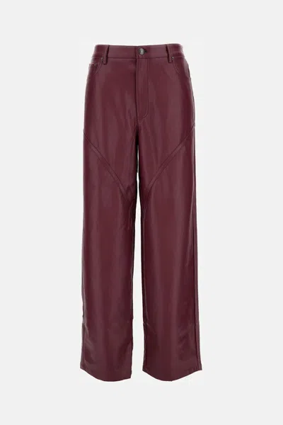 Rotate Birger Christensen Rotate Burgundy Polyester Pants In Brown