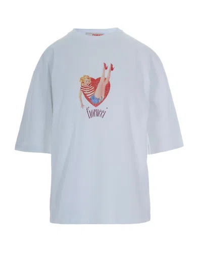 Fiorucci T-shirt Pin Up Lover White In White