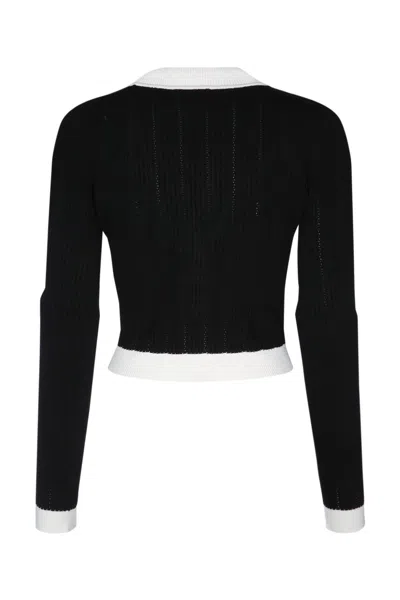 Balmain Contrast-border Ribbed Knit Cardigan In Multi