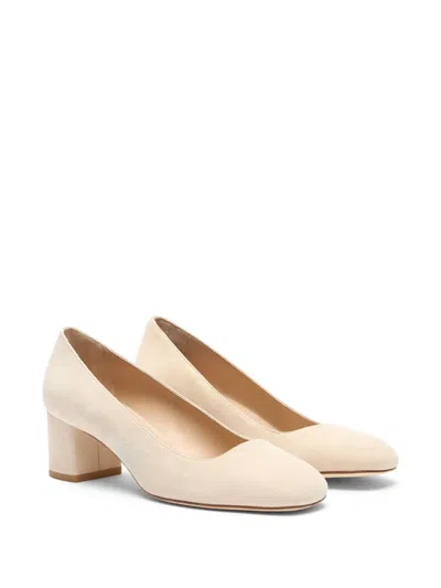 Stuart Weitzman 50mm Maeve 50 Block-heel Suede Pumps In Neutral