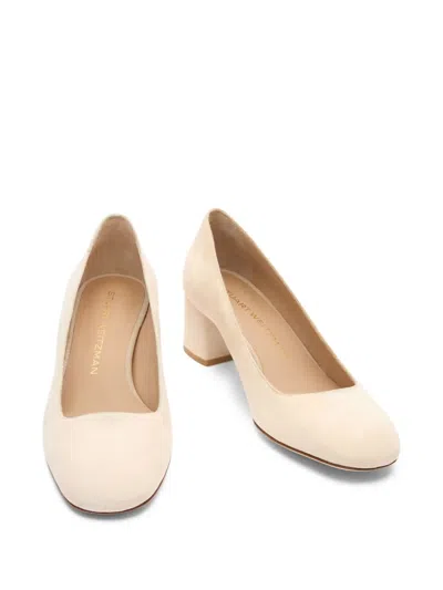Stuart Weitzman 50mm Maeve 50 Block-heel Suede Pumps In Neutral