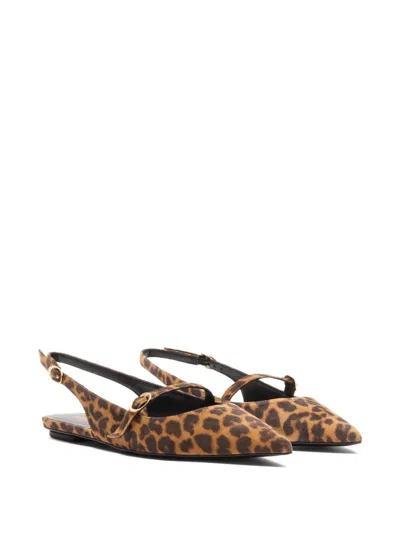 Stuart Weitzman Emilia Slingback Pointed-toe Flat Pumps In Brown