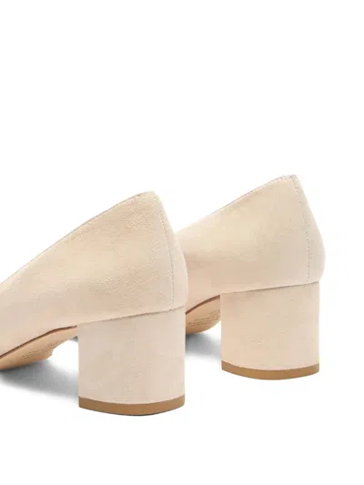 Stuart Weitzman 50mm Maeve 50 Block-heel Suede Pumps In Neutral