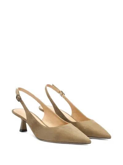 Stuart Weitzman 50mm Stuart Sculpt Slingback Pumps In Neutral