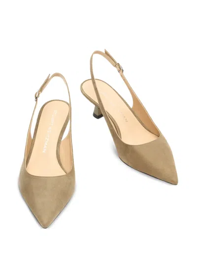 Stuart Weitzman 50mm Stuart Sculpt Slingback Pumps In Neutral