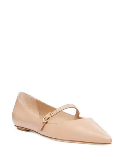 Stuart Weitzman Emilia Pointed-toe Ballet Flats In Neutral