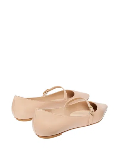 Stuart Weitzman Emilia Pointed-toe Ballet Flats In Neutral
