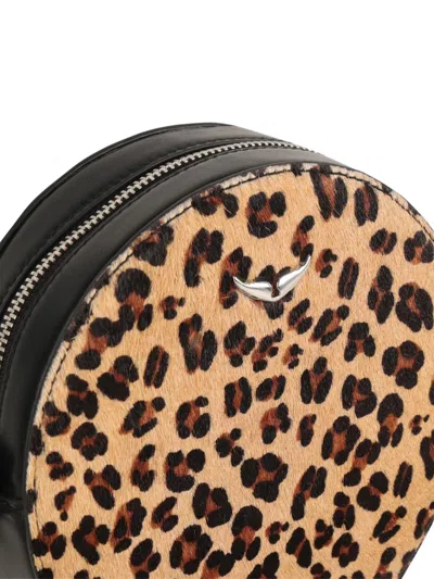 Zadig & Voltaire Leopard-print Circular Shoulder Bag In Animal Print