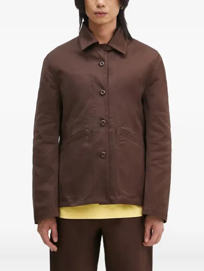Kenzo Reversible Buttoned Jacket In Brown