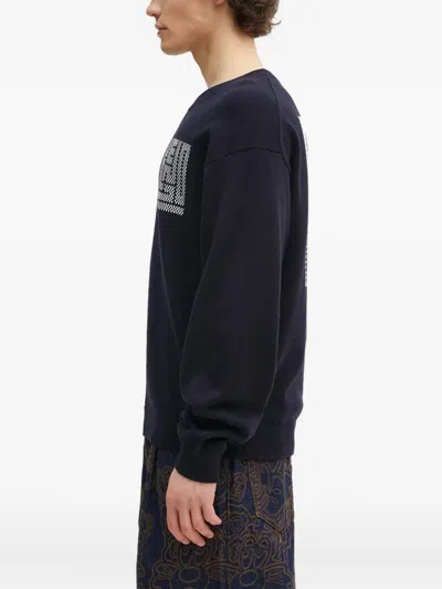 Kenzo Kamon Intarsia-logo Sweater In Black