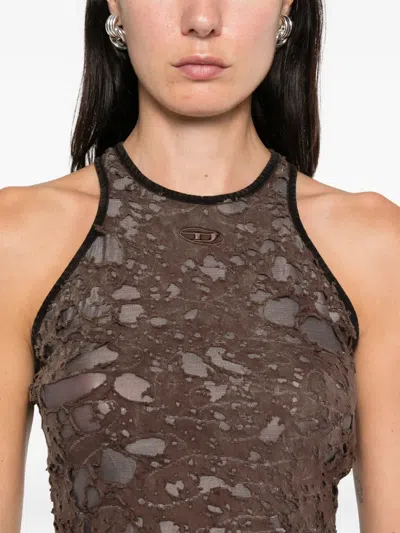 Diesel Tank Top In Destroyed Jersey In Multi