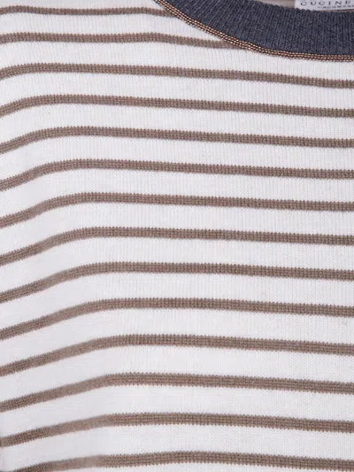 Brunello Cucinelli Striped Crew-neck Sweater In Multi