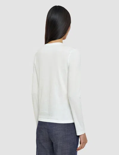 Joseph Cotton Silk Jersey Long Sleeve T-shirt In White