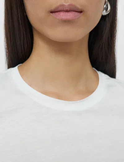 Joseph Cotton Silk Jersey Long Sleeve T-shirt In White