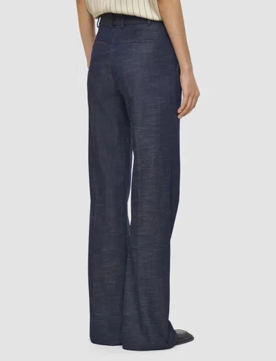 Joseph Womens Cobalt Morissey Flared-leg Mid-rise Wool-blend Denim Trousers In Blue