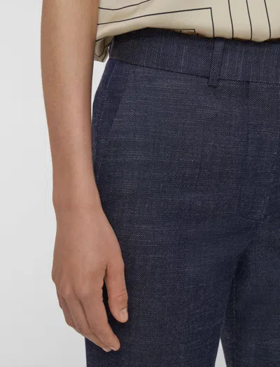 Joseph Womens Cobalt Morissey Flared-leg Mid-rise Wool-blend Denim Trousers In Blue