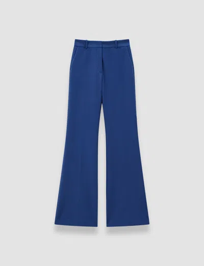 Joseph Womens Cobalt Tafira Flared-leg Mid-rise Stretch-cotton Trousers In Blue