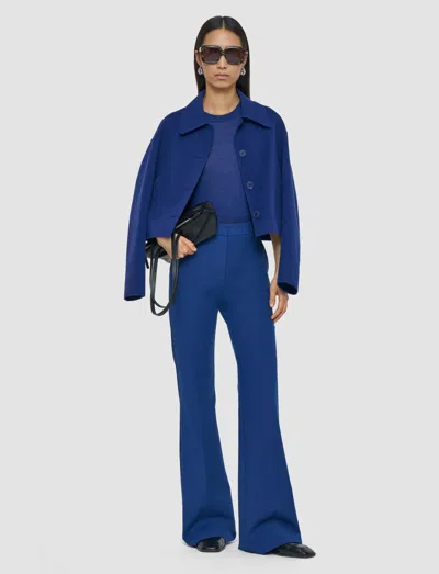 Joseph Womens Cobalt Tafira Flared-leg Mid-rise Stretch-cotton Trousers In Blue