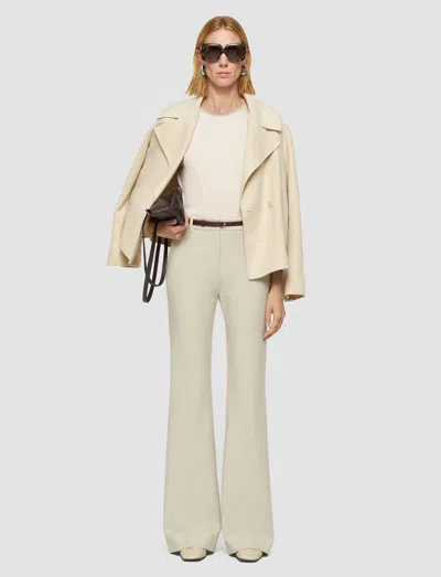 Joseph Womens Affogato Tafira Flared-leg Mid-rise Stretch-cotton Trousers In Neutral