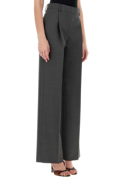 Burberry Tailored Straight Leg Wool Trousers In Gray