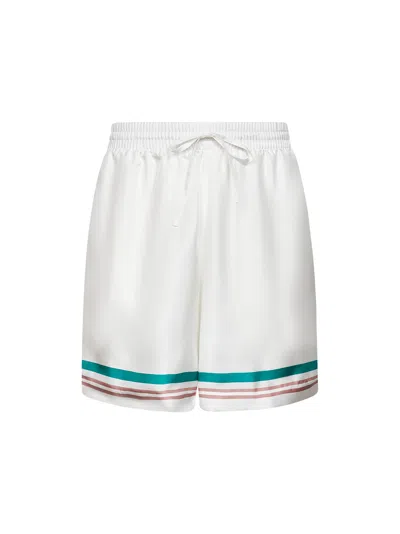 Casablanca Casa Way Drawstring-waist Track Shorts In White