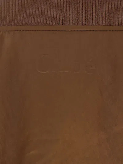 Chloé Over Turtleneck Pullover With Side Splits In Brown