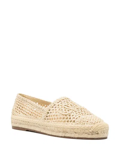 Chloé Womens Chloe Isla Logo-embossed Crochet Espadrilles In Brown