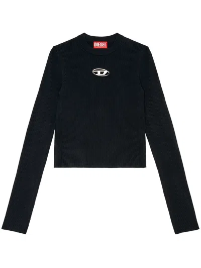 Diesel Long Sleeve Sweater In Black