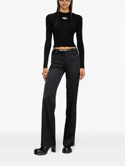 Diesel Long Sleeve Sweater In Black