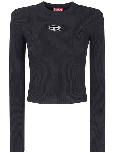 Diesel Long Sleeve Sweater In Black