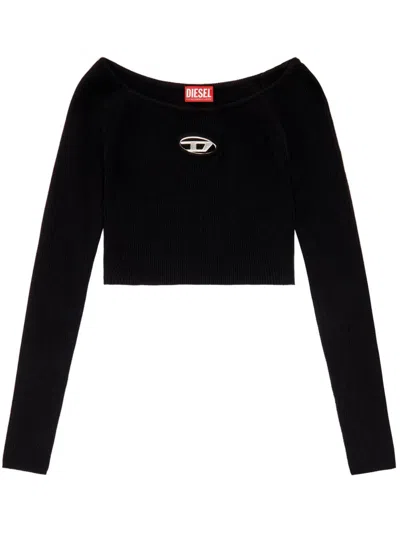 Diesel Red Top Cropped M-vera-ls In Black
