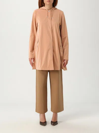 Rains Hooded Snap-button Rain Coat In Pink