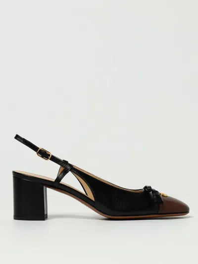 Valentino Leather Vlogo Signature Pumps With Block Heel In Black