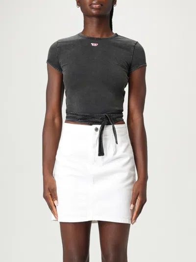 Diesel Black Denim Effect T-bunny-tail-r1 T-shirt In Gray