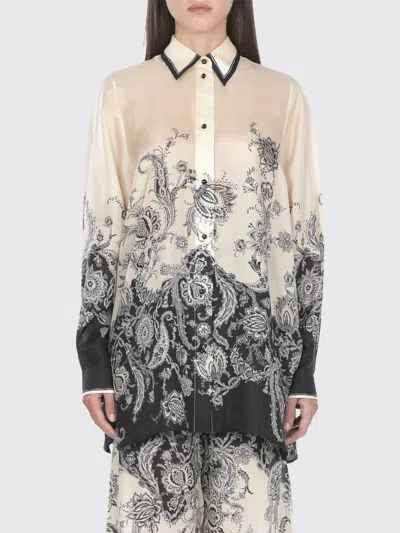 Zimmermann Camicia Rhiannon In Seta Stampata  Donna In Black