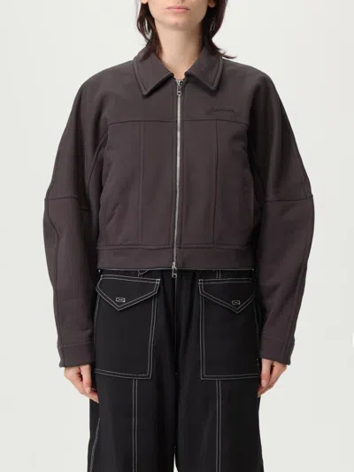 Ganni Collared Neck Panel Detailing Bomber Jacket In Brown