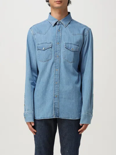Tom Ford Cotton Denim Shirt In Blue