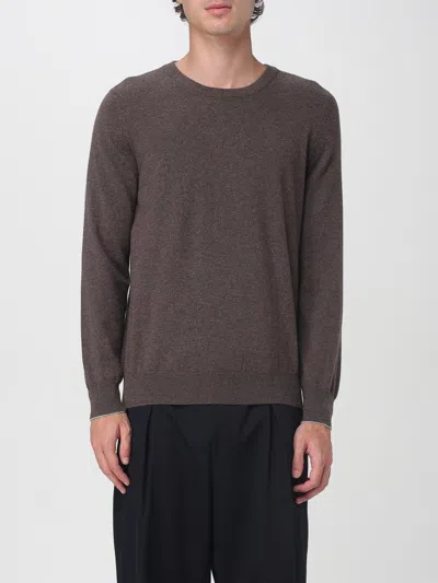 Brunello Cucinelli Crew Neck Knitwear Sweater In Brown
