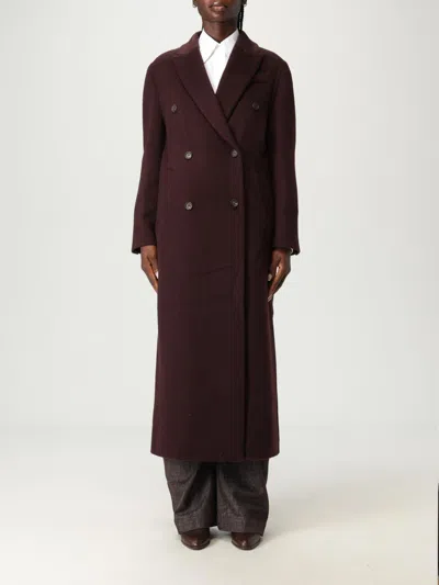 Brunello Cucinelli Hand-crafted Coat In Cashmere Double Beaver Cloth With Monili In Brown