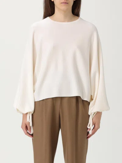 Max Mara Fine Wool Yarn Sweater Knitwear White In White