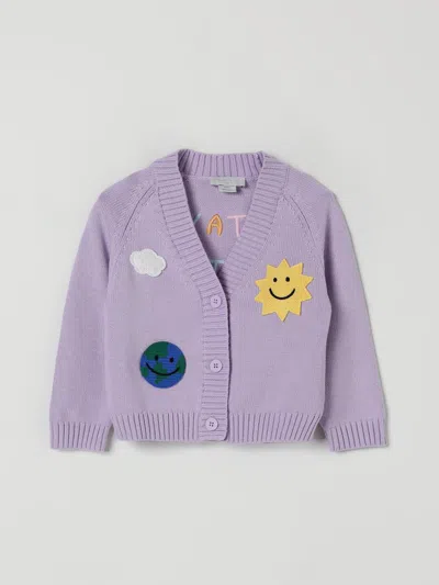 Stella Mccartney Cotton-wool Appliqué Cardigan In Purple