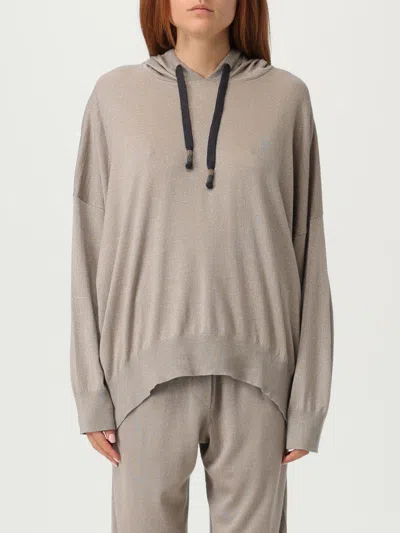 Brunello Cucinelli 'shimmer' Sweat À Capuche In Gray