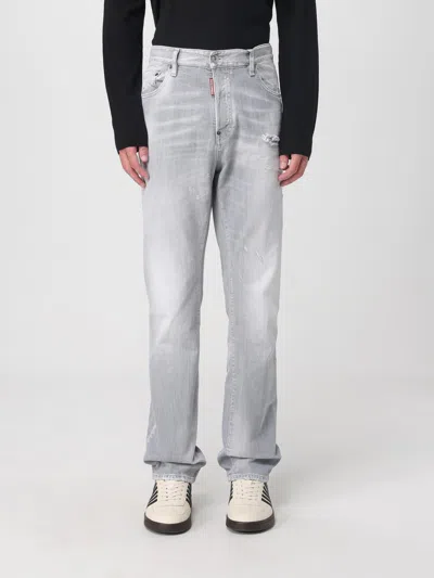 Dsquared2 Cotton Trouser With Back Logo Patch In Gray
